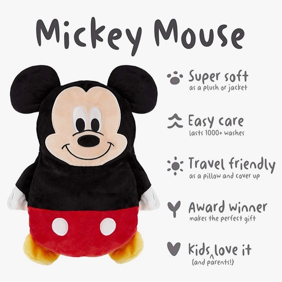 DISNEY Cubcoats Mickey Mouse 2 in 1 Transforming Hoodie and Soft Plushie - Picture 2 of 11